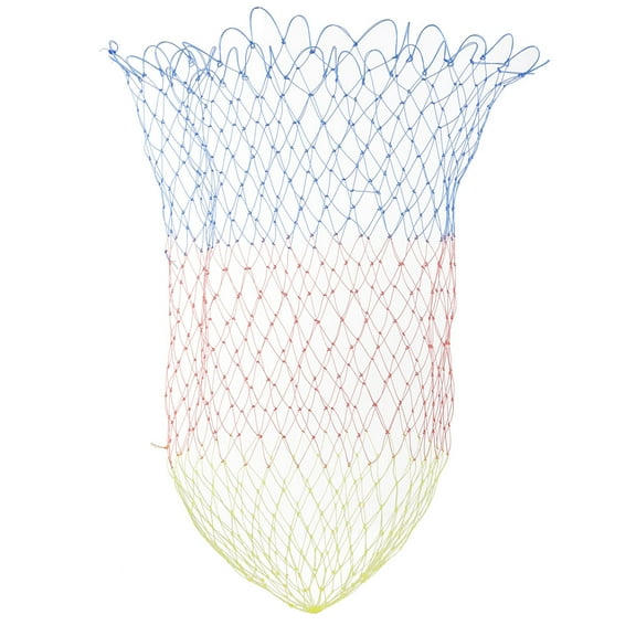 Unique Bargains 2.2" x 1.6" Portable Fishing Landing Net Fish Angler Mesh for Fishermen Crucian Yellow Red Blue