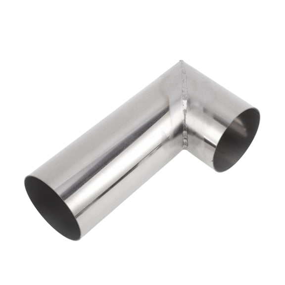 Unique Bargains 2.24 OD 90 Mandrel Bend Elbow 6inch Length T304 Stainless Steel Exhaust Tube Piping Polishing L Extended Pipe for Welding Stair Handrail Silver Tone
