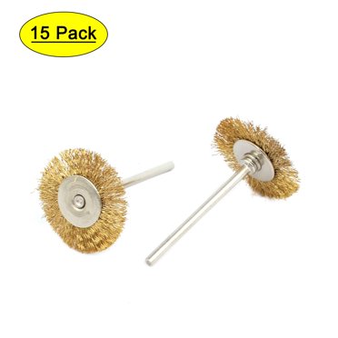 12pc Brass Wire Brush Wheels 1.5 Inch For Rotary Tool Rust Removal Cleaning