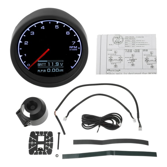 Unique Bargains 2.5" 60mm Tachometer Gauge Colorful Pointer RPM Tachometer tach Gauge 0-9000RPM w/ Sensor and Bracket Universal Tachometer Car DC 12V