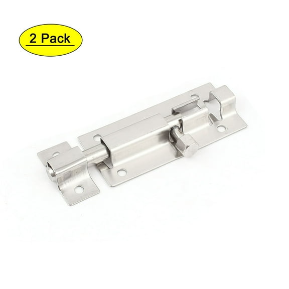 Unique Bargains 2.5" Length Stainless Steel Door Gate Latch Sliding Lock Bolt 2Pcs