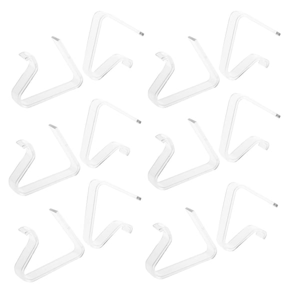 Unique Bargains 2.5" x 2" x 0.6" Home Table Cloth Cover Plastic Clip Clamp Holder Plastic Clear 12 Pcs