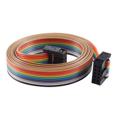 Unique Bargains 2.54mm Pitch 10 Pin 10 Way F/F Connector IDC Flat Rainbow Ribbon Cable 118cm