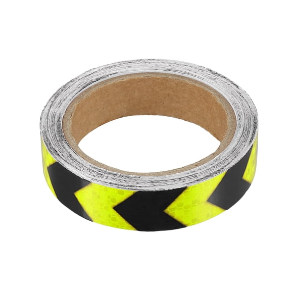 Unique Bargains 2.5cmx9m Fluorescent Yellow and Black Arrow Car Reflective StickersReflective Tape
