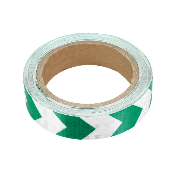 Unique Bargains 2.5cmx9m Green and White Arrow Car Reflective Stickers Safety Warning Reflective Protector