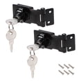 thumbnail image 1 of Unique Bargains 2.5inch Keyed Hasp Locks w Screws for Door Keyed Different Black 2Pcs, 1 of 6