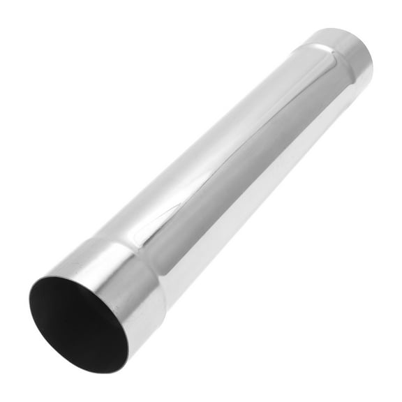 Unique Bargains 2.75" OD Straight Exhaust Pipe Tube T304 Stainless Steel Car Tubing Piping 17" Length Double Expand-on Ends Surface Polishing Silver Tone