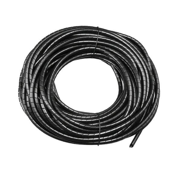 Unique Bargains 2.8mm Flexible Spiral Tube Cable Wire Wrap Manage Cord 22M Long Black