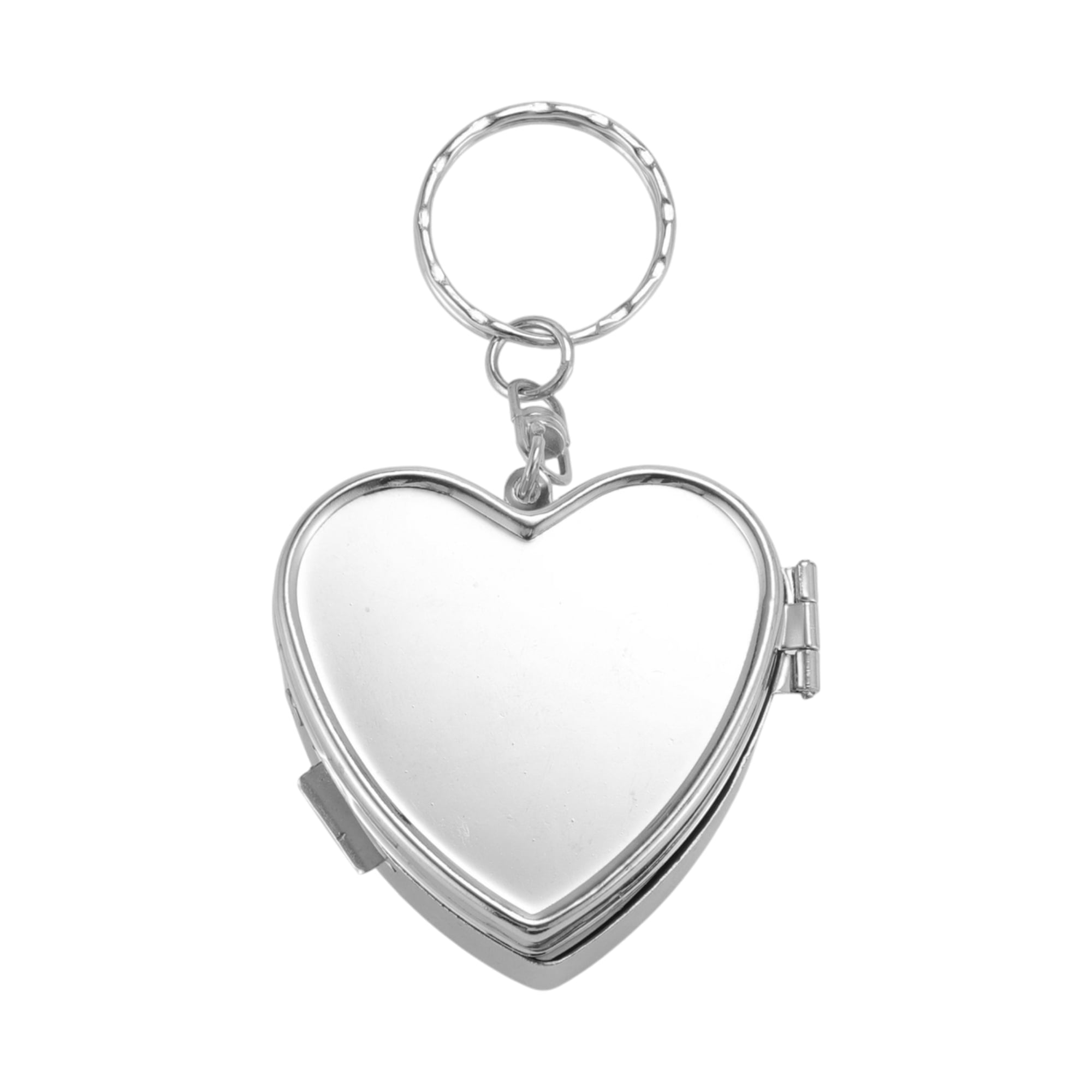 Unique Bargains 2 Grid Heart Pill Case Silver Tone 1 Pc