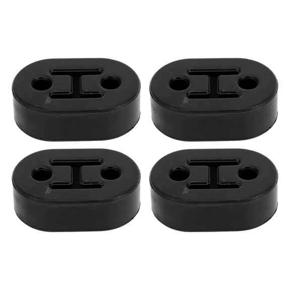 Unique Bargains 2 Holes Muffler Exhaust Hanger / Exhaust Pipe Mount Bracket Insulator for Car Truck / Heat-Resistant PU 11mm ID / 4 Pcs Black