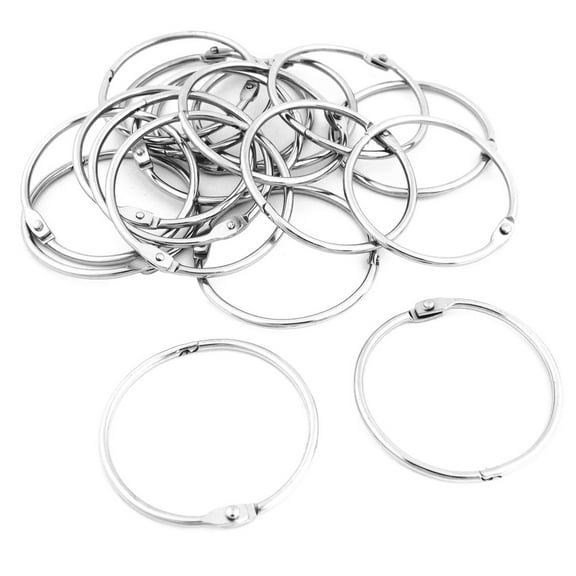 Unique Bargains 2 Inch 20 Pack Loose Leaf Binder Rings Metal Key Rings Book Rings