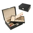 thumbnail image 1 of Unique Bargains 2 Layer Jewelry Box PU Leather Jewelry Organizer Case Storage with Drawer Black, 1 of 8