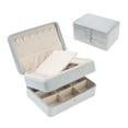 thumbnail image 1 of Unique Bargains 2 Layer Jewelry Box Plush Velvet Jewelry Organizer Case Storage Travel Gray, 1 of 7