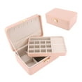thumbnail image 1 of Unique Bargains 2 Layer PU Leather Jewelry Box Organizer Holder for Women Pink, 1 of 7