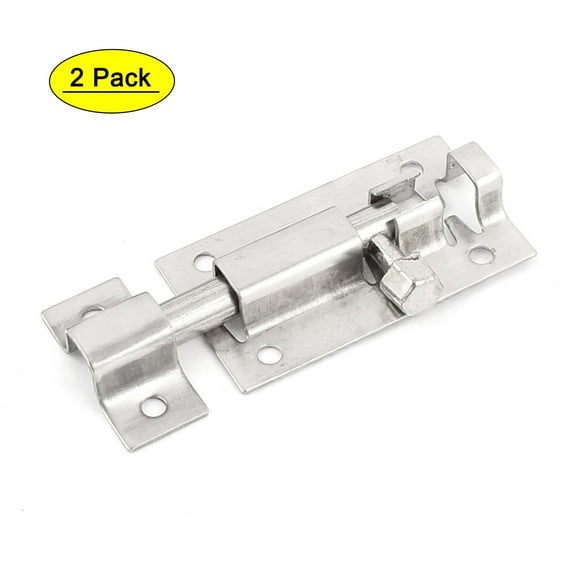 Unique Bargains 2" Length Stainless Steel Door Gate Latch Sliding Lock Bolt 2Pcs