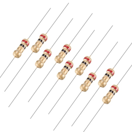 Unique Bargains 1/4 Watt 2 Ohm Carbon Film Resistors 5% Tolerances 0.25W 100Pcs 4 Color Band