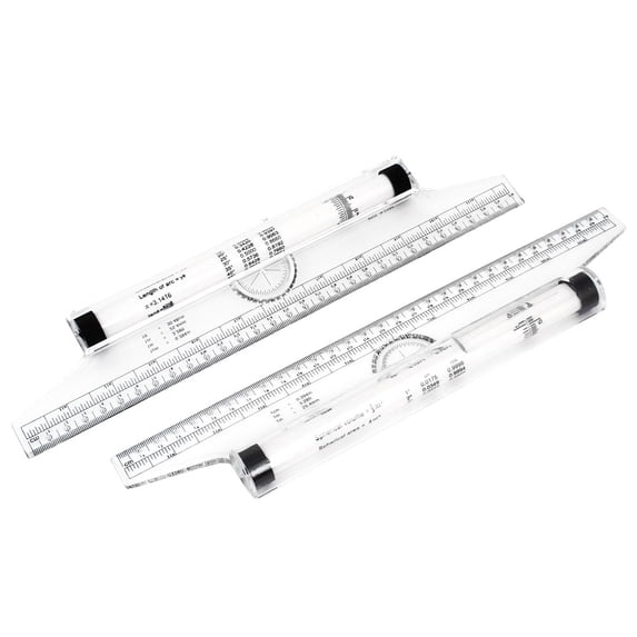 Unique Bargains 2 PCS 12 Inch Multifunctional Measuring Parallel Rolling Ruler