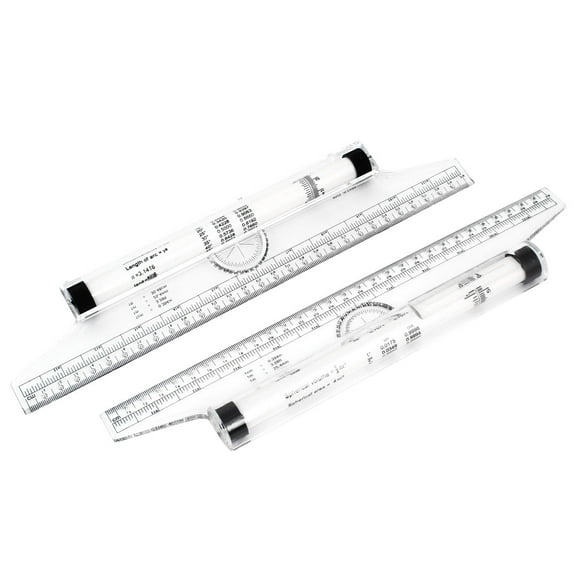 Unique Bargains 2 PCS 12 Inch Multifunctional Measuring Parallel Rolling Ruler