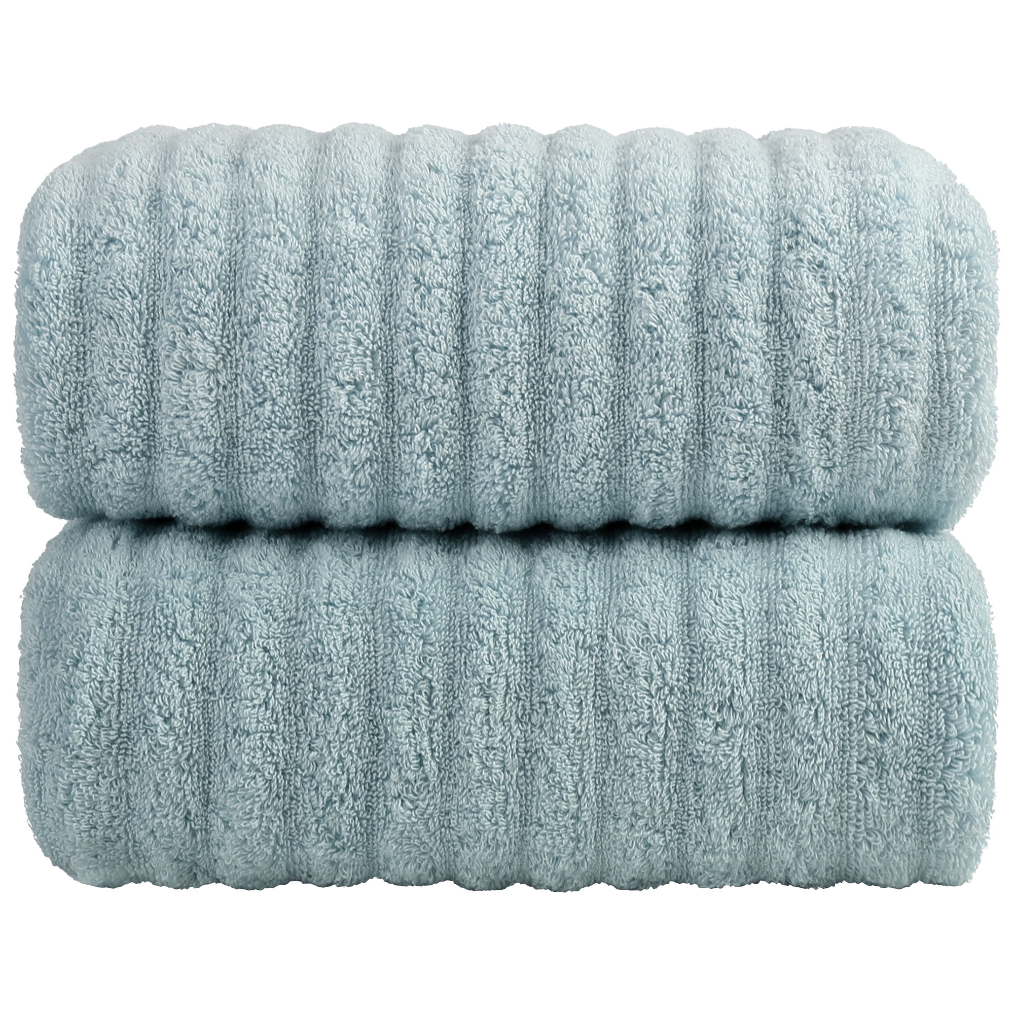 Unique Bargains 2-Pack 100% Cotton Absorbent Bath Towels 27 x 55 Blue