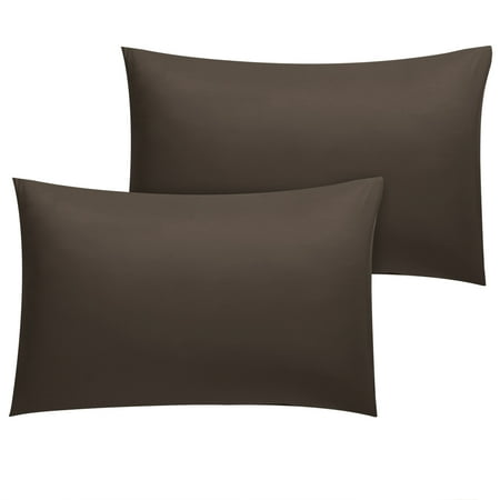 Unique Bargains 2 Pack 1800 Series Microfiber Pillowcases Brown Toddler