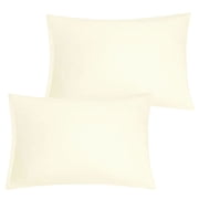 Unique Bargains 2-Pack 1800D Microfiber Solid Pillowcases Beige Standard