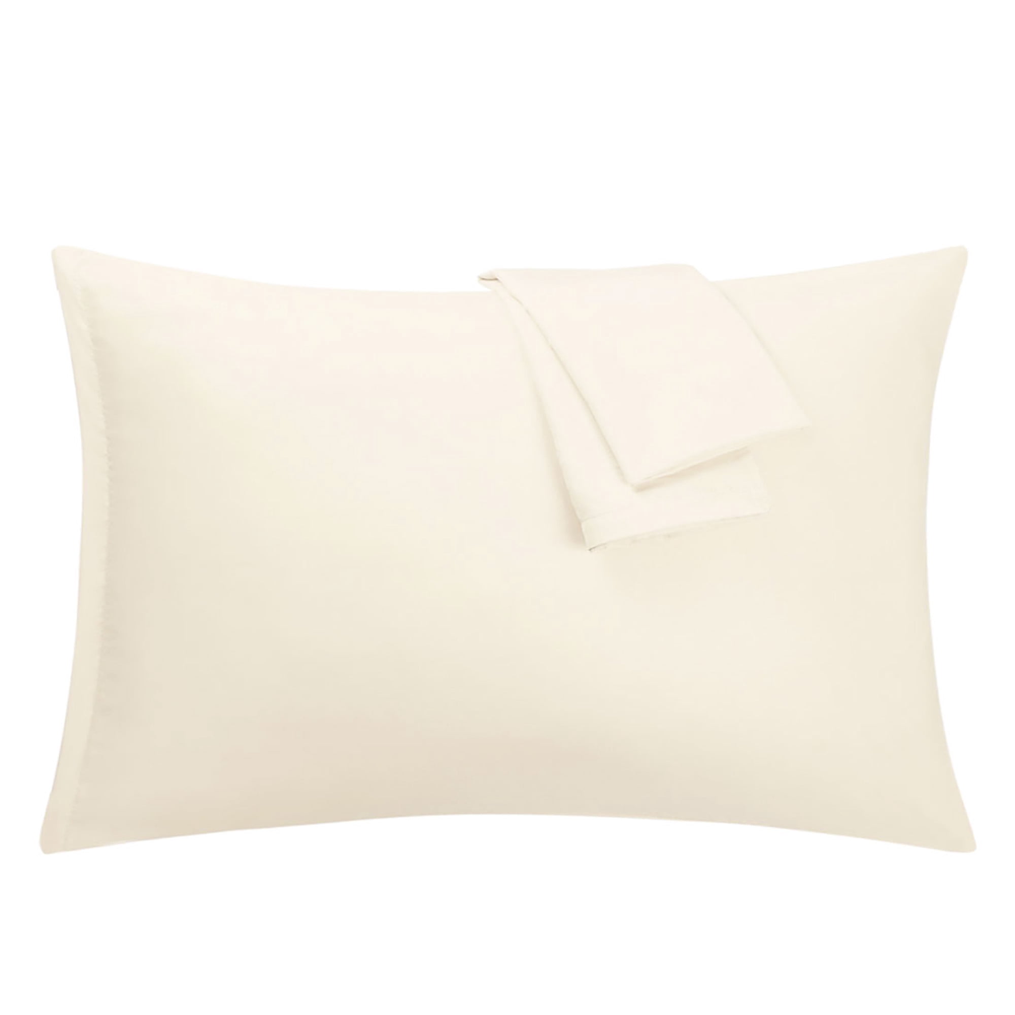 Unique Bargains 2-Piece 1800D Microfiber Solid Pillowcases Cream Travel