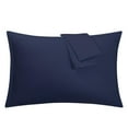 thumbnail image 1 of Unique Bargains 2-Piece 1800D Microfiber Solid Pillowcases Navy King, 1 of 8