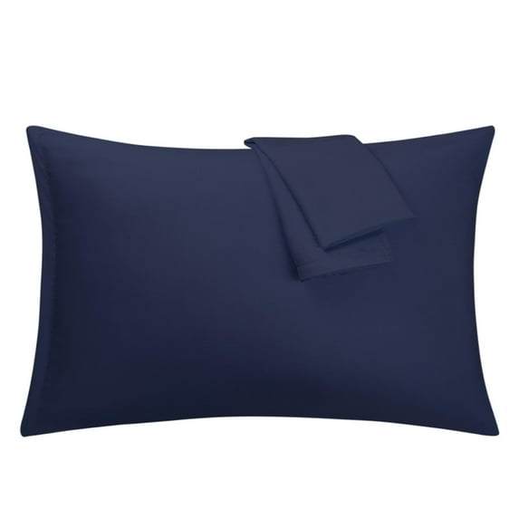 Unique Bargains 2-Piece 1800D Microfiber Solid Pillowcases Navy Standard
