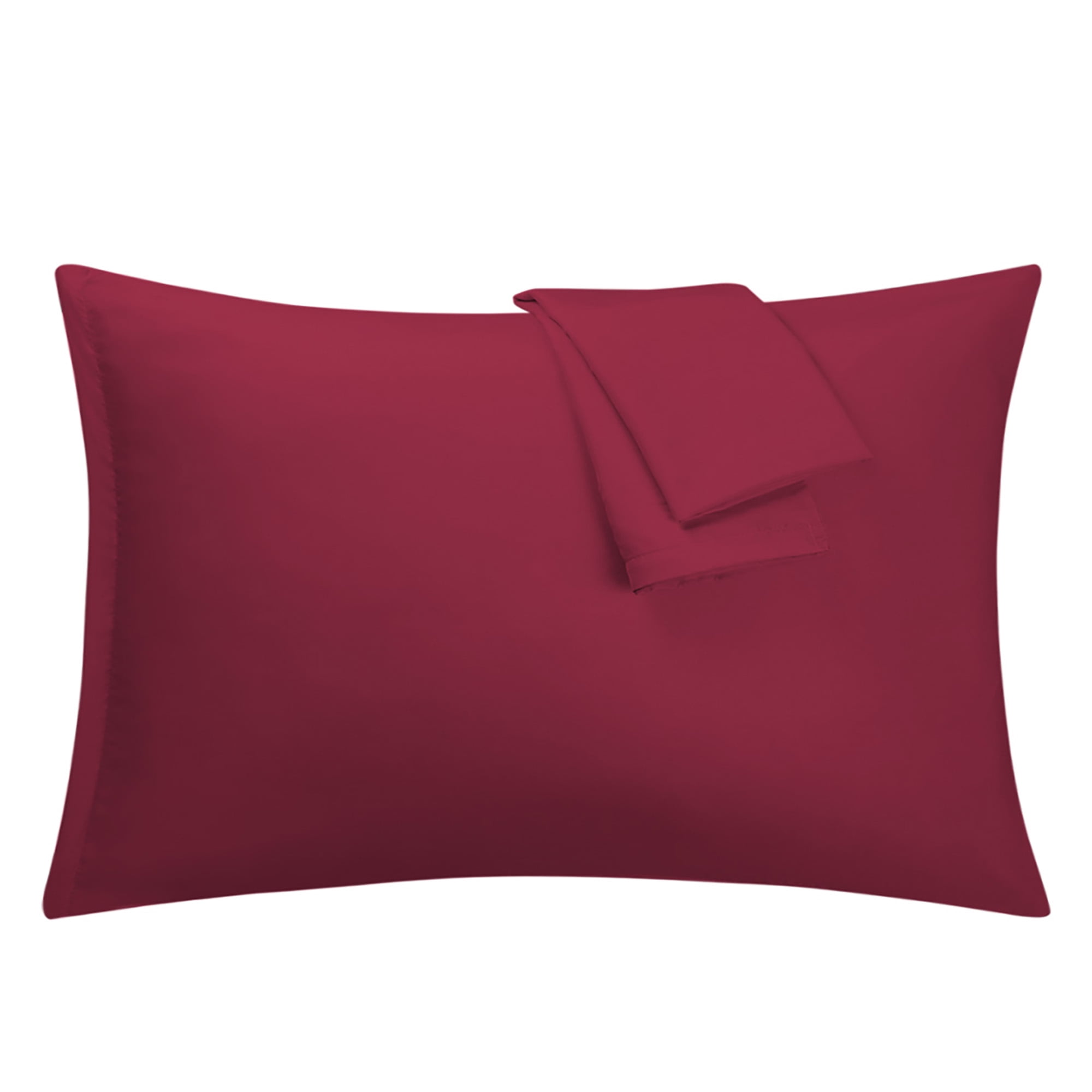 Unique Bargains 2-Pack 1800D Microfiber Solid Pillowcases Wine Travel
