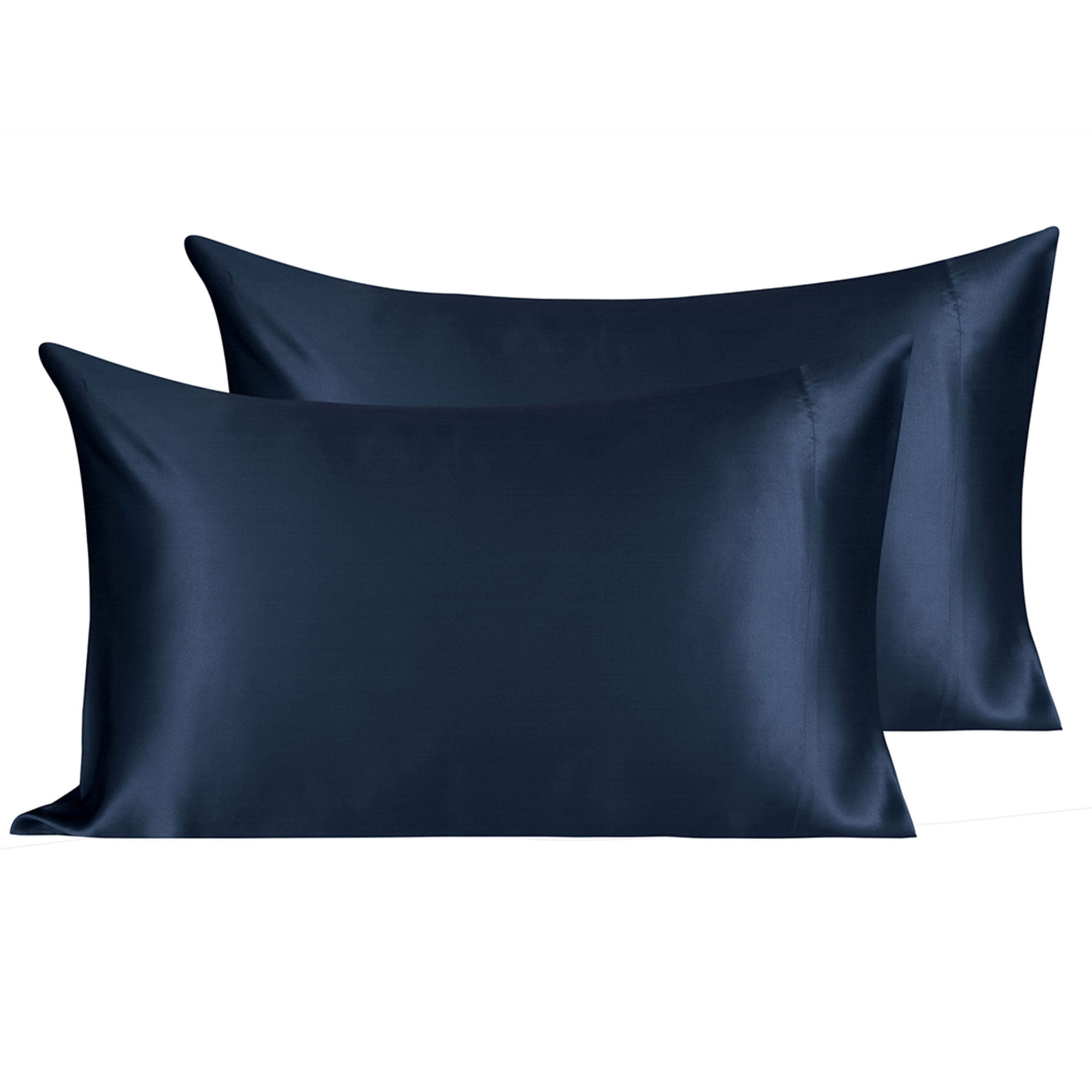 Unique Bargains 2-Pack 19 Momme 100% Silk Pillowcases Navy Blue Queen