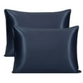 thumbnail image 1 of Unique Bargains 2-Pack 22 Momme 100% Silk Pillowcases, King, Navy, 1 of 8