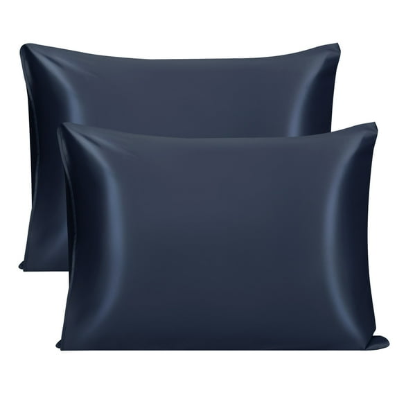 Unique Bargains 2-Pack 22 Momme 100% Silk Pillowcases, King, Navy