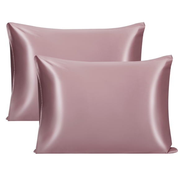 Unique Bargains 2-Pack 22 Momme 100% Silk Pillowcases, Standard, Mauve
