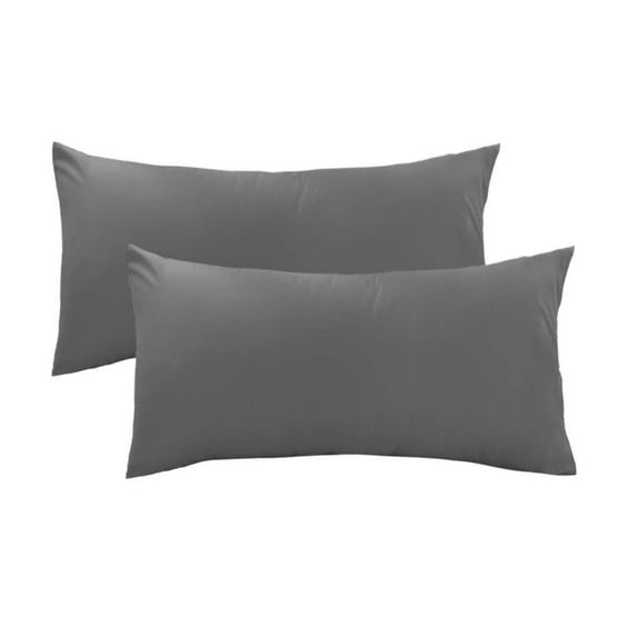 Unique Bargains 2 Pack 300TC Cotton Solid Pillowcases Dark Gray 20" x 36"