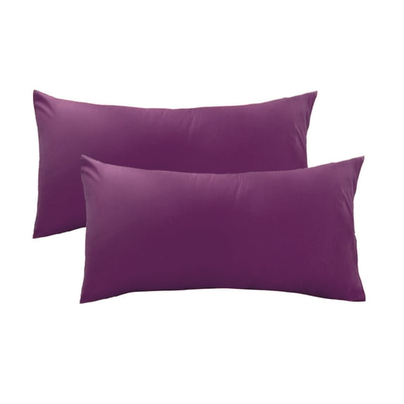 Unique Bargains 2 Pack 300TC Cotton Solid Pillowcases Purple 20" x 40"