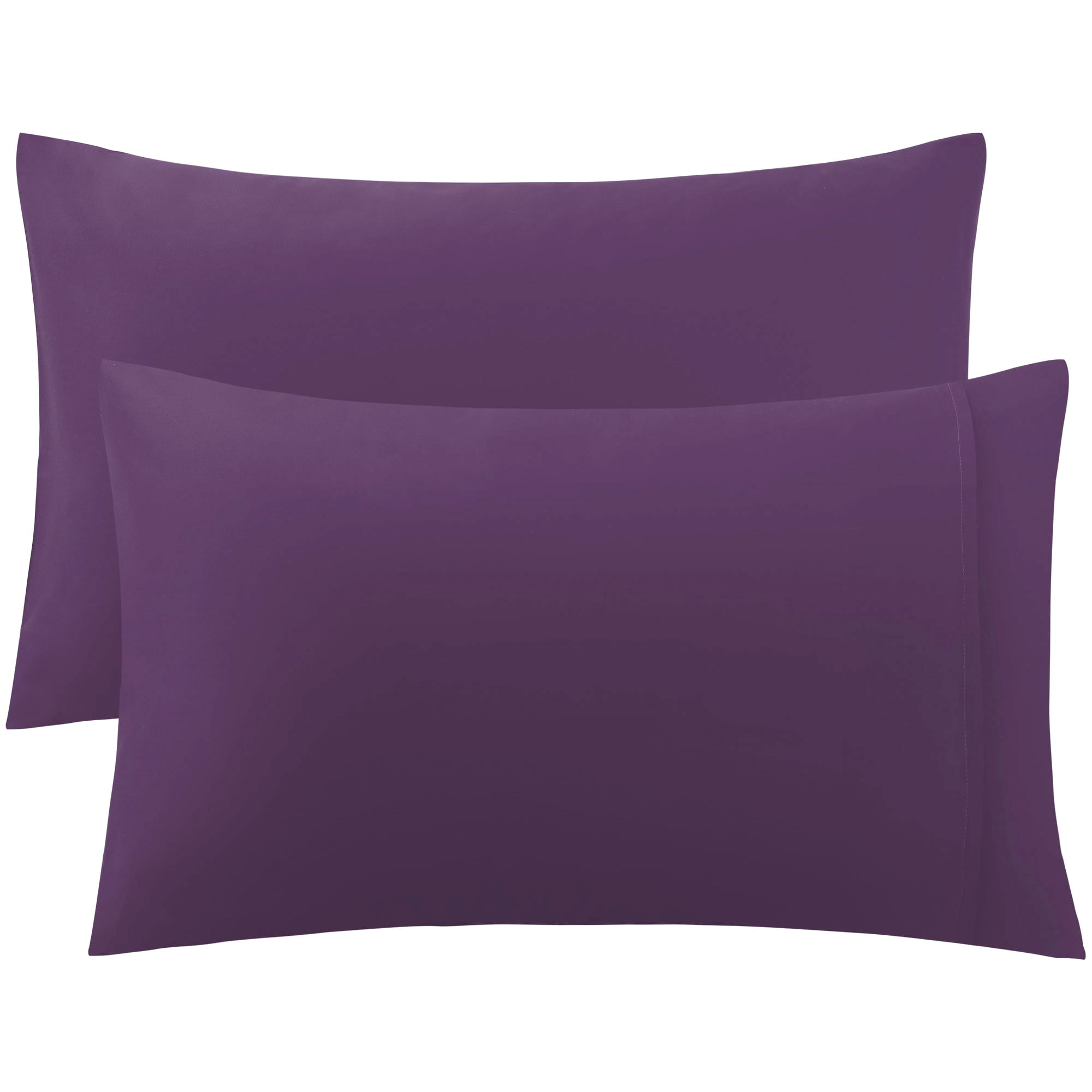 Unique Bargains 2 Pack 300TC Cotton Solid Pillowcases Purple 20" x 36"