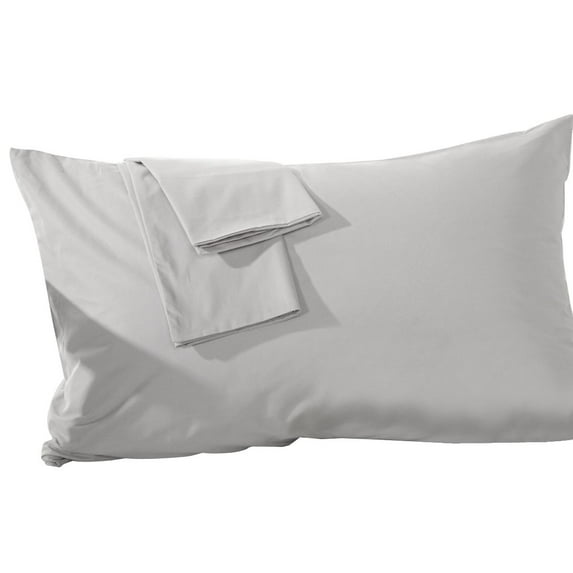 Unique Bargains 2 Pack 300TC Cotton Solid Pillowcases Silver Gray 19" x 29"