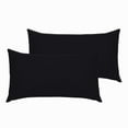 thumbnail image 1 of Unique Bargains 2 Pack 300TC Cotton Solid Pillowcases Black 20" x 26", 1 of 7