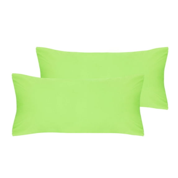 Unique Bargains 2 Pack 300TC Cotton Solid Pillowcases Green 20" x 26"