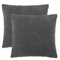 thumbnail image 1 of Unique Bargains 2-Pack 3D Corduroy Decorative Throw Pillow Covers Gray 26" x 26", 1 of 8