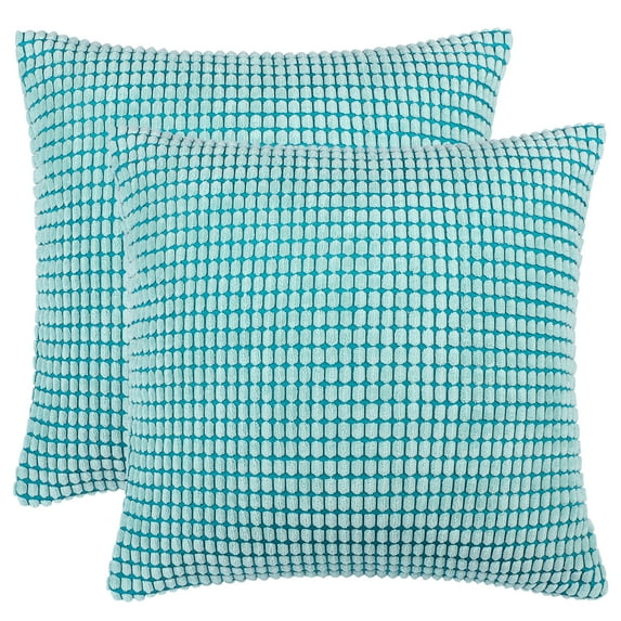 Unique Bargains 2-Pack 3D Corduroy Decorative Throw Pillow Covers Pale Blue 26" x 26"