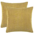 thumbnail image 1 of Unique Bargains 2-Pack 3D Corduroy Decorative Throw Pillow Covers Yellow 26" x 26", 1 of 8