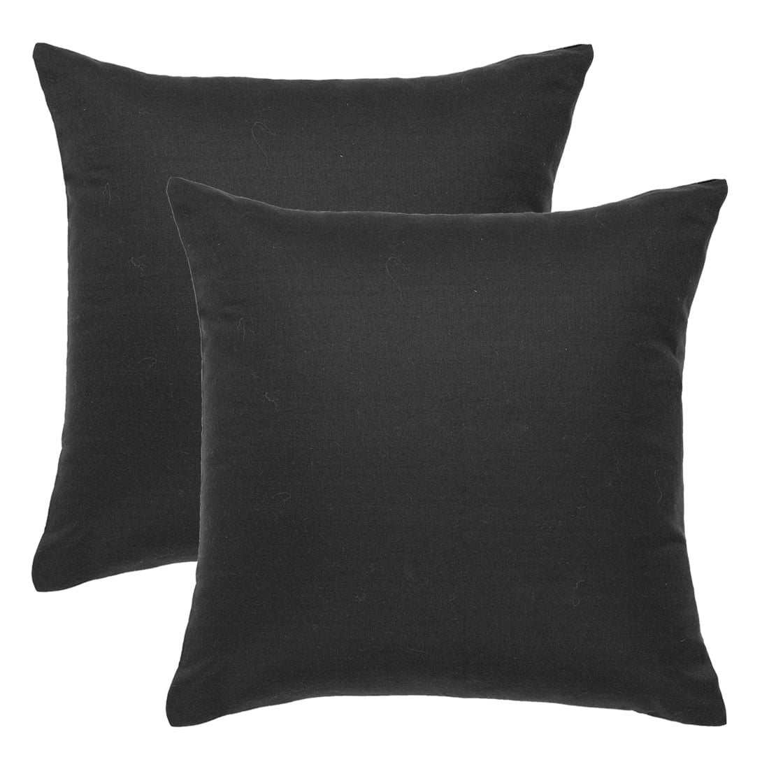 Unique Bargains 2-Pack Canvas Decorative Throw Pillow Cover 18" x 18" Black
