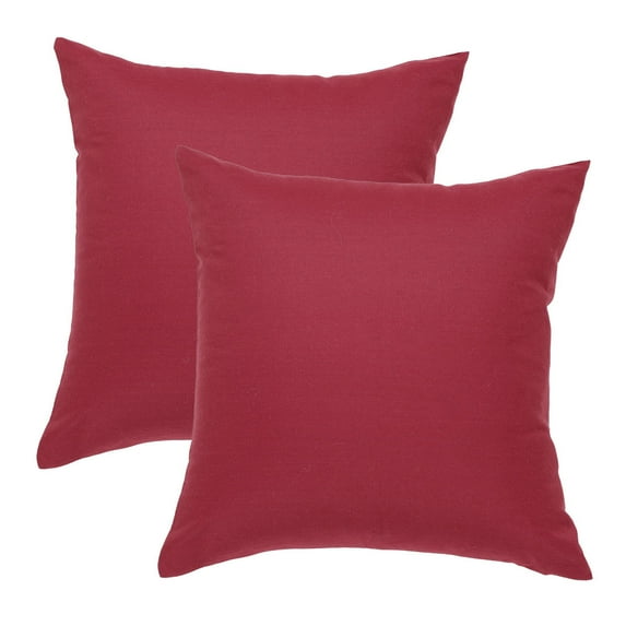 Unique Bargains 2-Pack Canvas Decorative Throw Pillow Cover 18" x 18" Red
