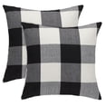 thumbnail image 1 of Unique Bargains 2-Pack Checks Pattern Decorative Throw Pillow Covers Gray 18" x 18", 1 of 7