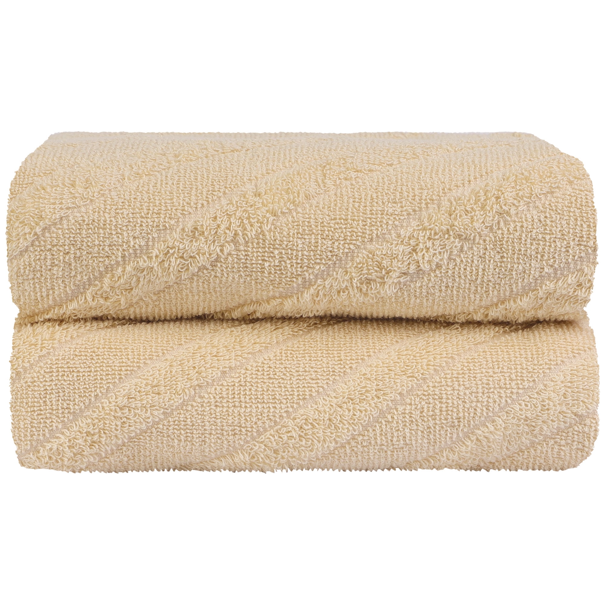 Unique Bargains 2Pack Cotton Diagonal Weave Absorbent Bath Towels 27