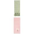 thumbnail image 1 of Unique Bargains 2 Pack Cotton Floral Hand Towel Green/Pink 14"x30"/13"x30", 1 of 5