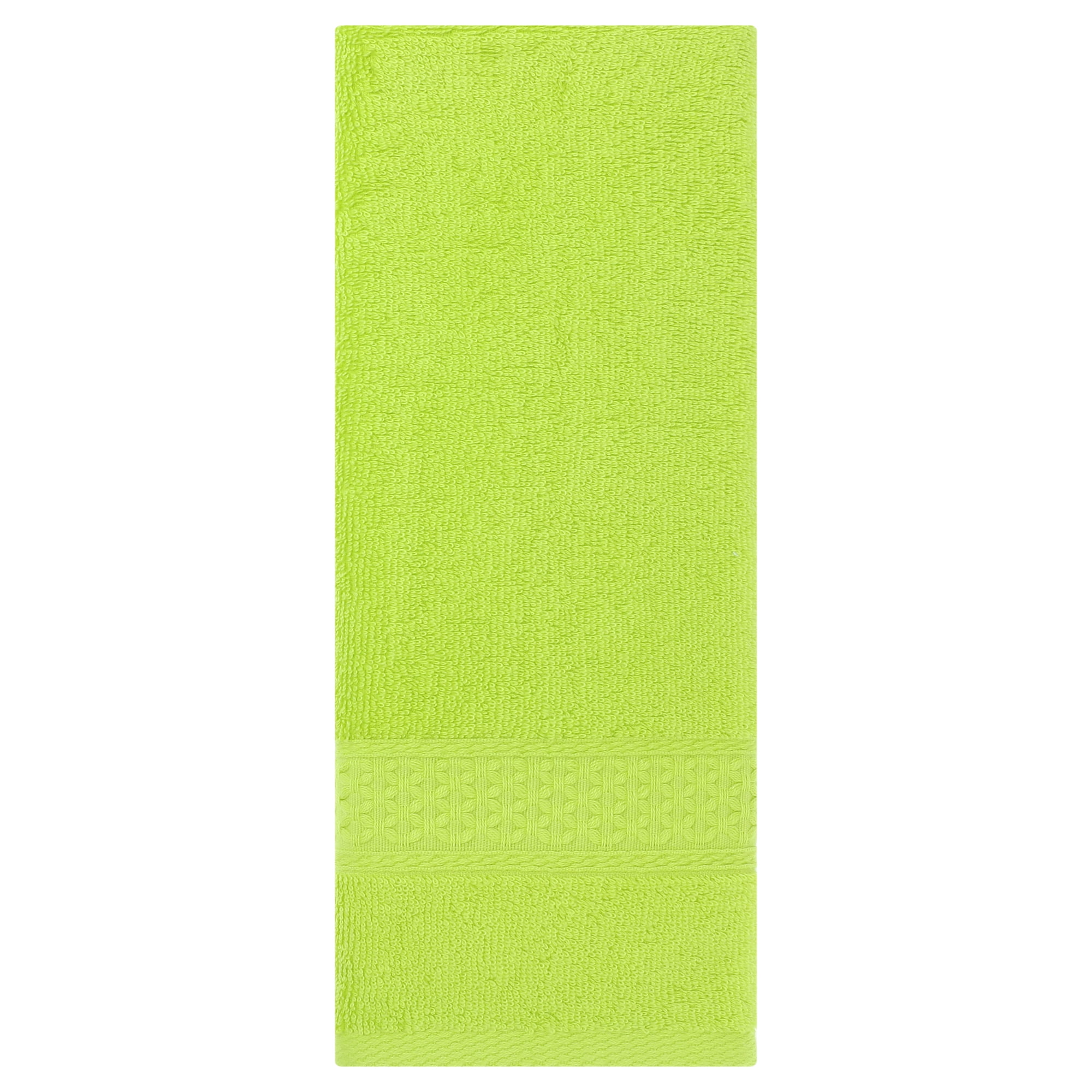 Unique Bargains Cotton Hand Towels Set for Bathroom 13" x 30" Light Green Pack of 1