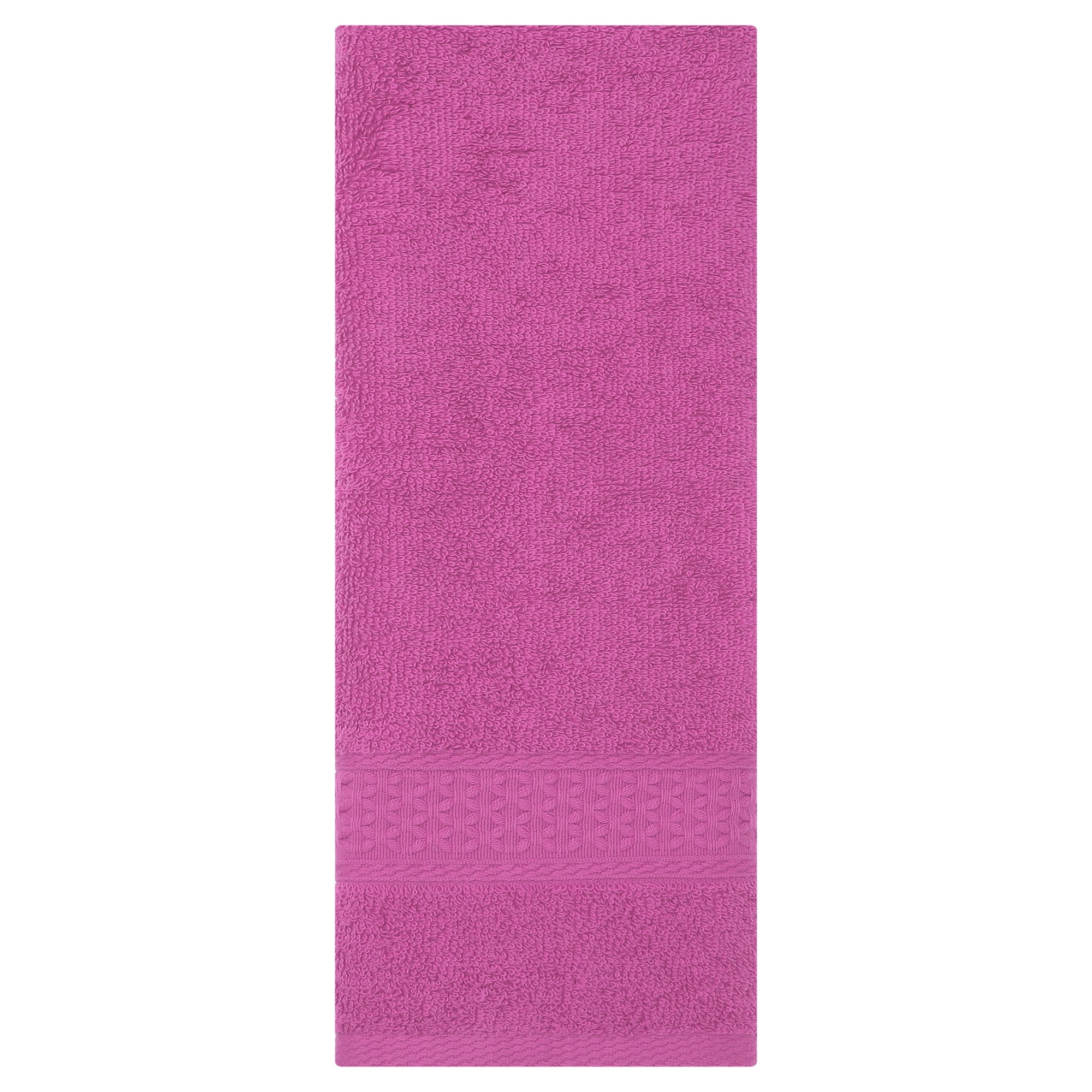 Unique Bargains Cotton Hand Towels Set for Bathroom 13" x 30" Dark Pink Pack of 1