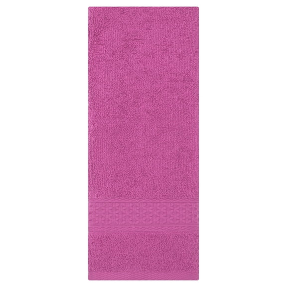 Unique Bargains Cotton Hand Towels Set for Bathroom 13" x 30" Dark Pink Pack of 1